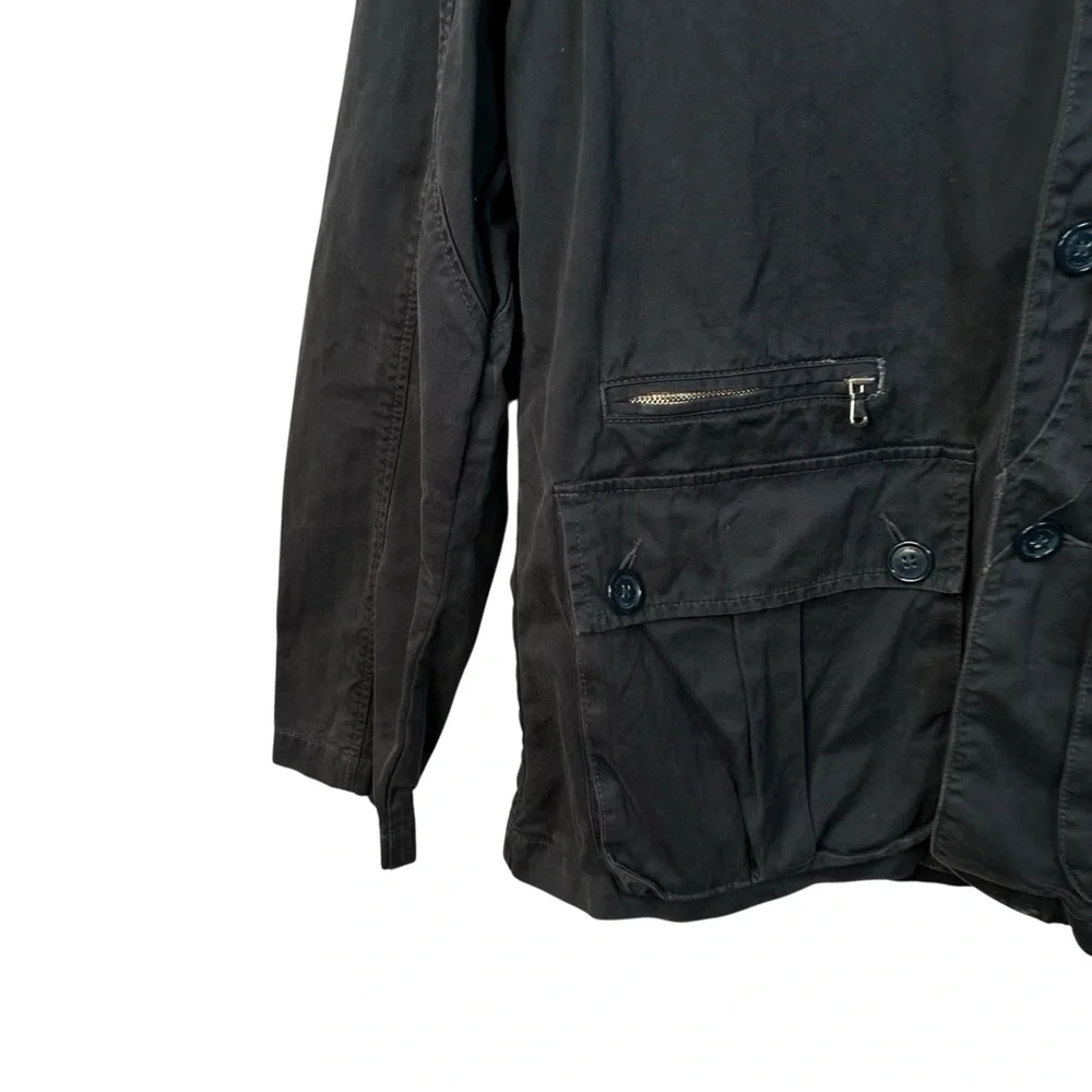 Pretty Green Utility Jacket Black Dark Grey Size L Casual Workwear - Picture 3 of 15